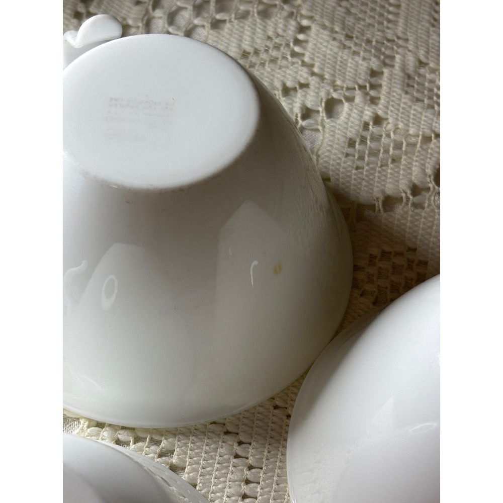 Corelle Winter Frost White Coffee Cups Set of 3 hook Handle Mid Century Modern - Picture 13 of 14